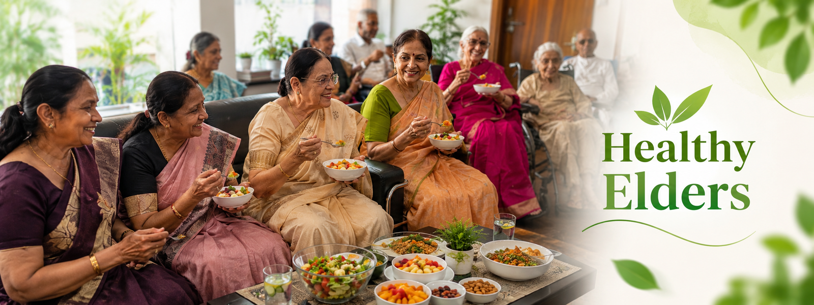 Happy senior residents at the best elder home in Noida